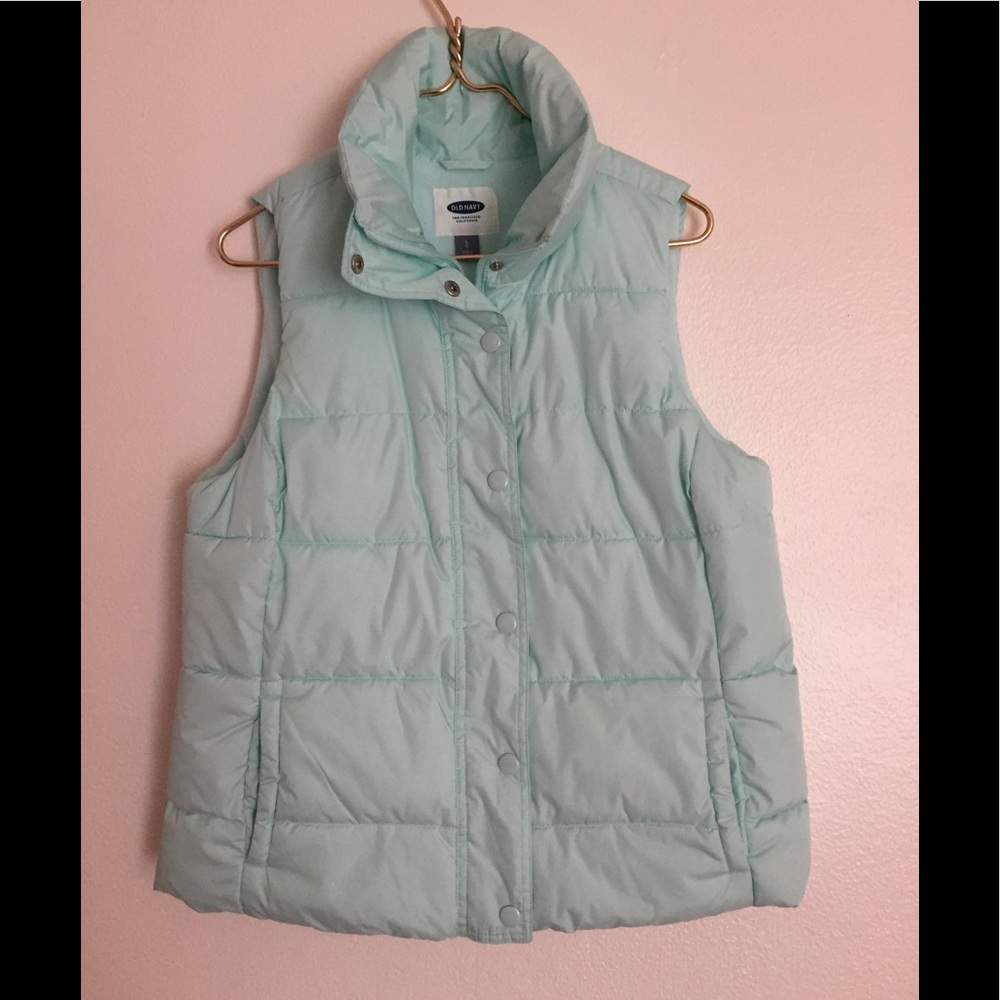 Old Navy Light Blue Puffer Vest L